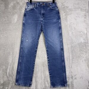 Wrangler Jeans Cowboy Cut 13MWZPW Mens 30x32 Blue Denim Distressed